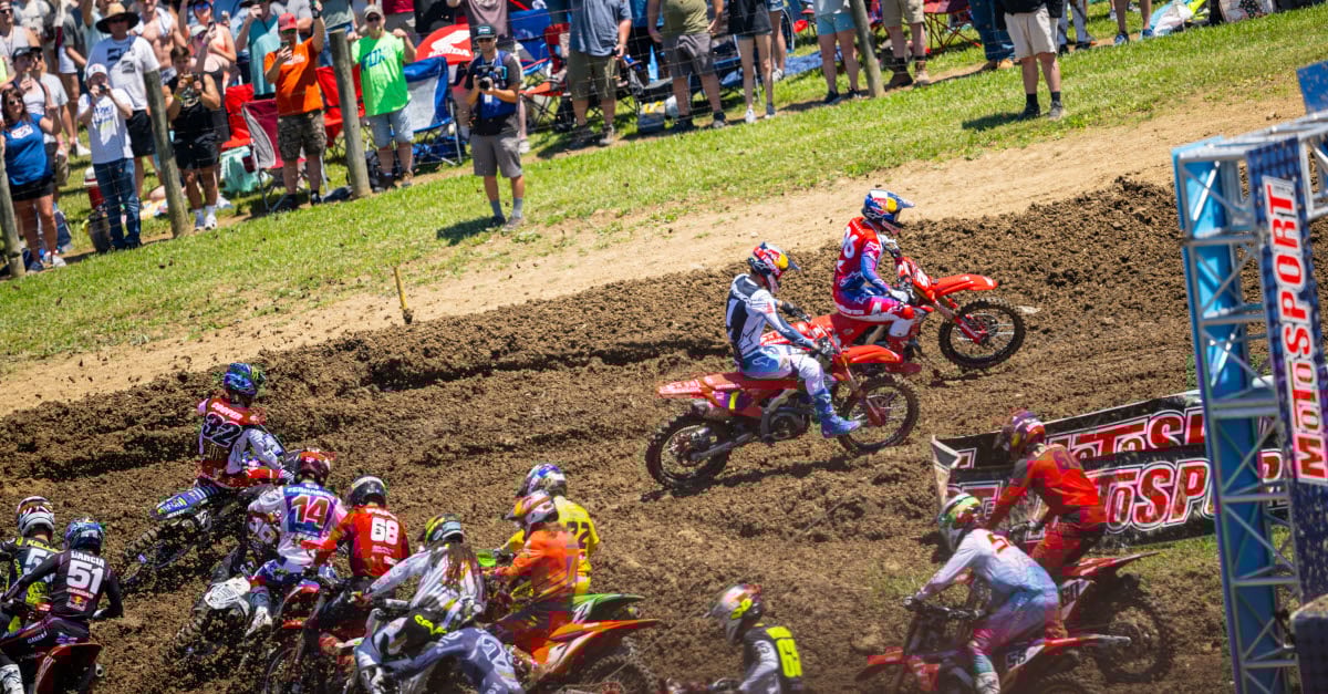 Pro Motocross race start from High Point